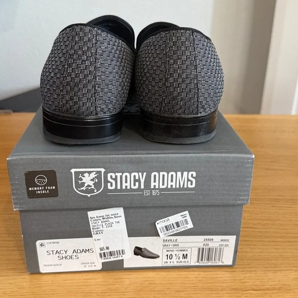 Stacy Adams Charcoal Textured Loafers - Picture 3 of 6